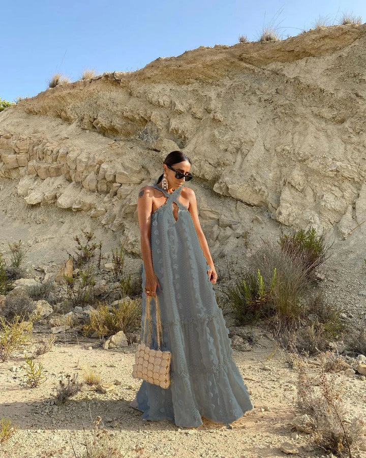  Ladies Halter Hals Maxi Wedding Guest Dress - Rubi-6