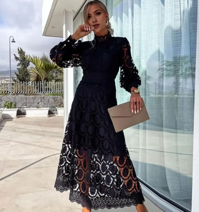 Women’s Elegant Cocktail Midi Dress - Freja