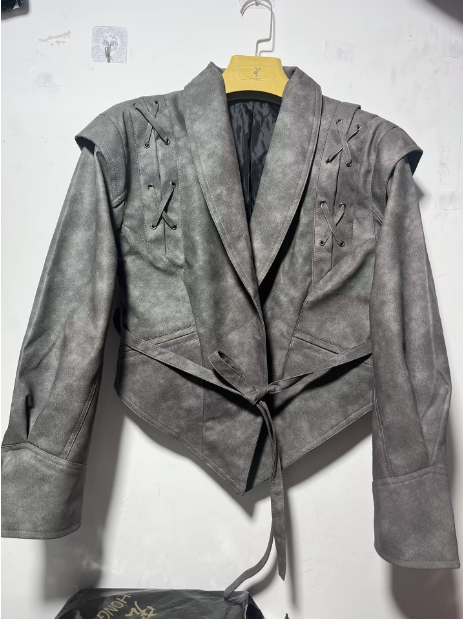 Women’s Cropped Leather Jacket - Madonna