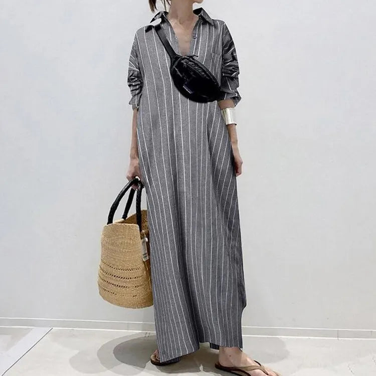  Ladies Striped Maxi Summer Dress - Carmen-5
