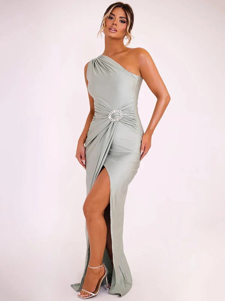 Women’s Asymmetrical One-Shoulder Maxi Dress - Shara