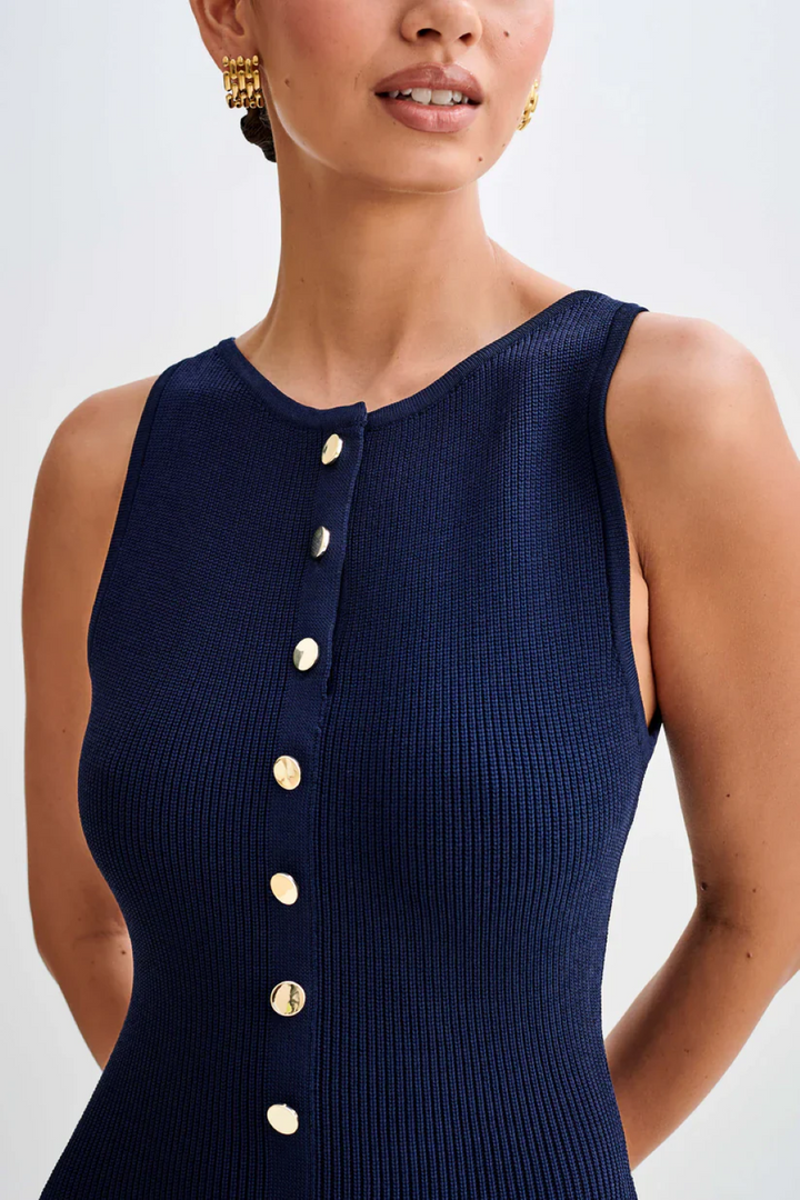  Ladies Sleeveless Knitted Maxi Summer Dress - Tricia-4