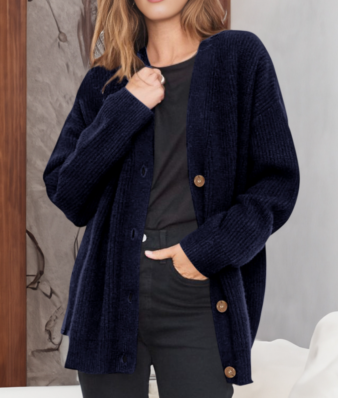 Variant image for Women’s Long Cardigan Stylish Open Front Design - Florinda-21