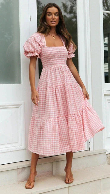 Women's Square Neckline Summer Maxi Dress - Delilah