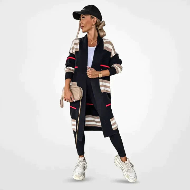 Women’s Striped Knitted Cardigan - Fie