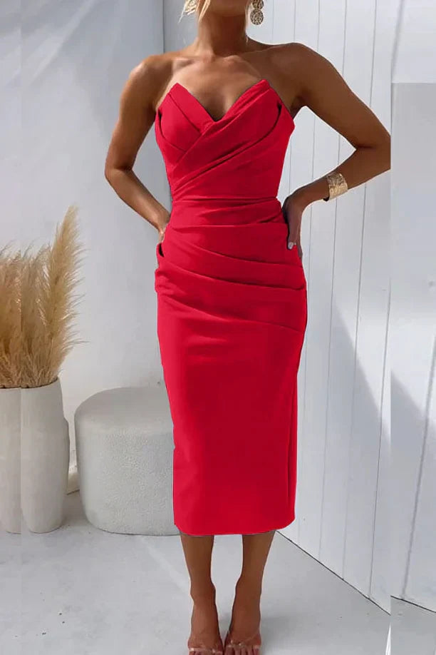 Dress - Pleated Strapless - Astrid