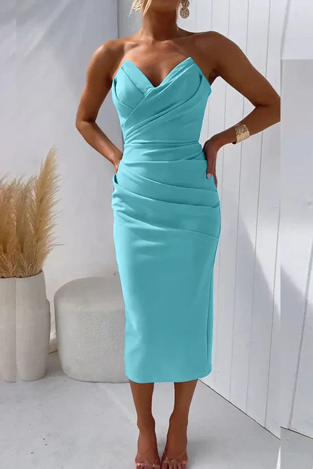 Dress - Pleated Strapless - Astrid