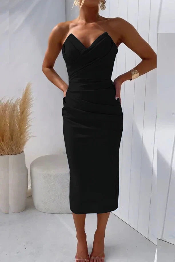 Dress - Pleated Strapless - Astrid