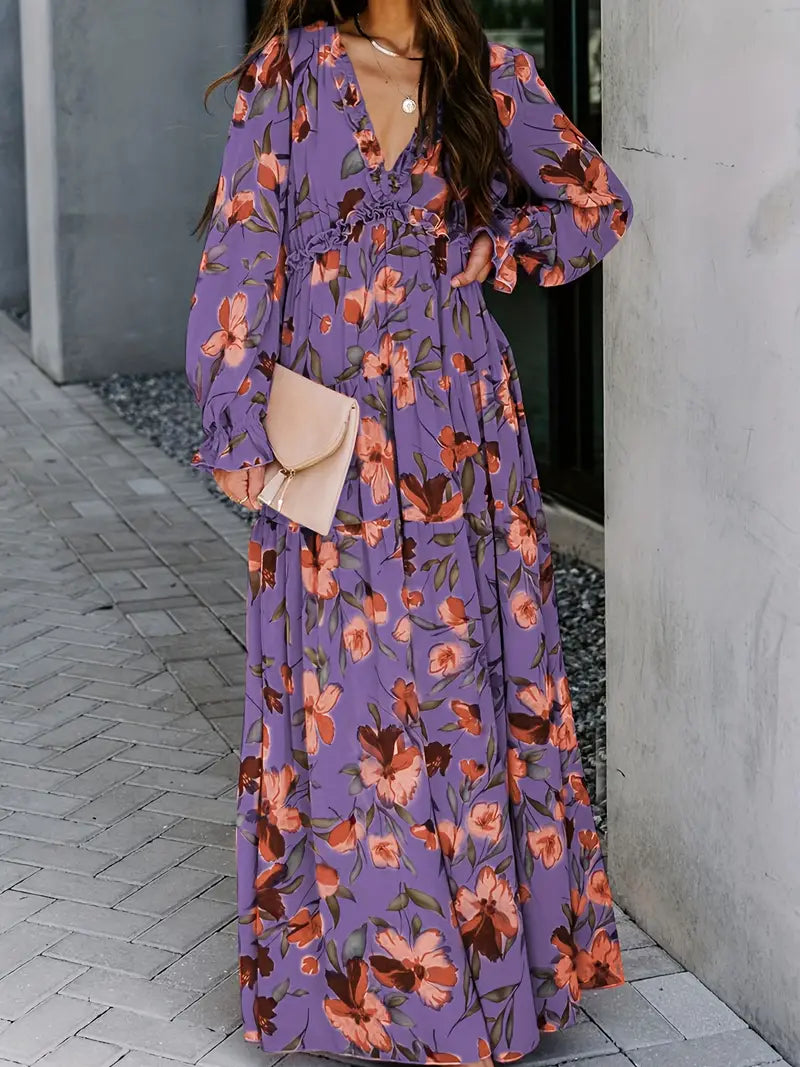 Women's Summer Long Sleeve Maxi Dress - Quinn