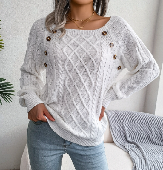Variant image for Women’s Oversized Cozy Loose Fit Sweater - Elegant Knit Design-19