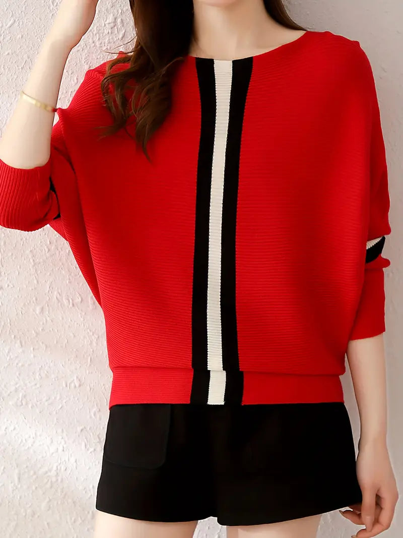 Women’s Cozy Vertical Striped Sweater - Karine