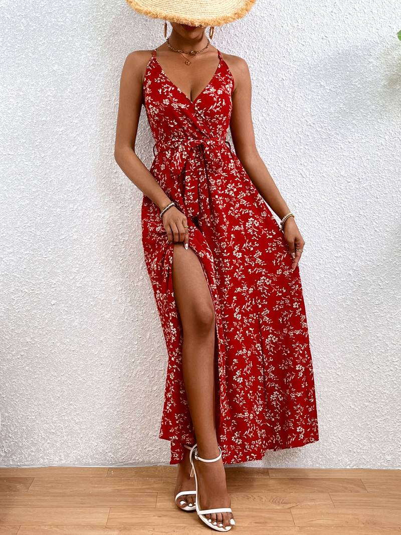 Women's Summer Floral Cami Maxi Dress - Zoey