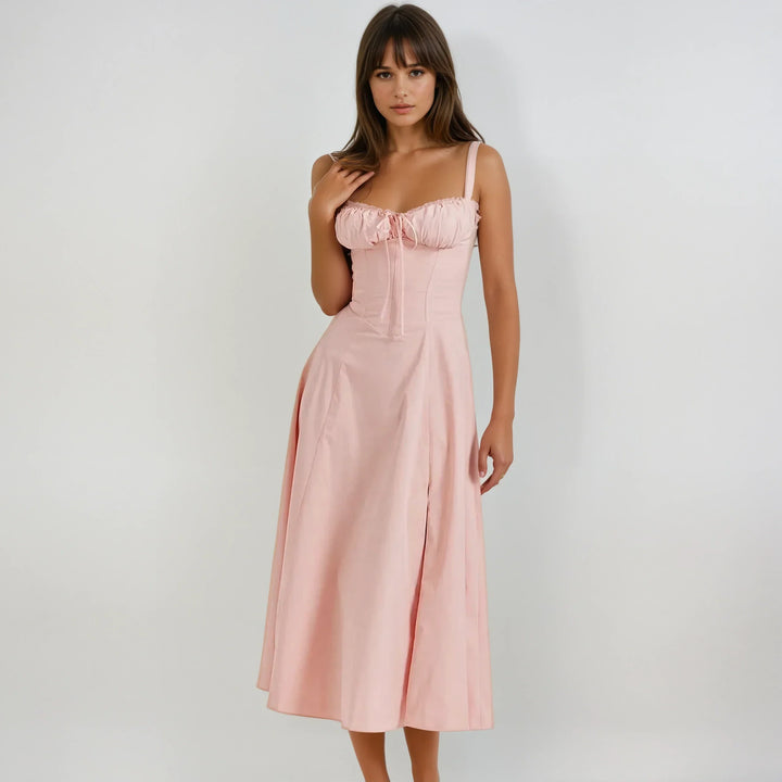 Women’s Elegant Corset A-Line Midi Dress - Catherine