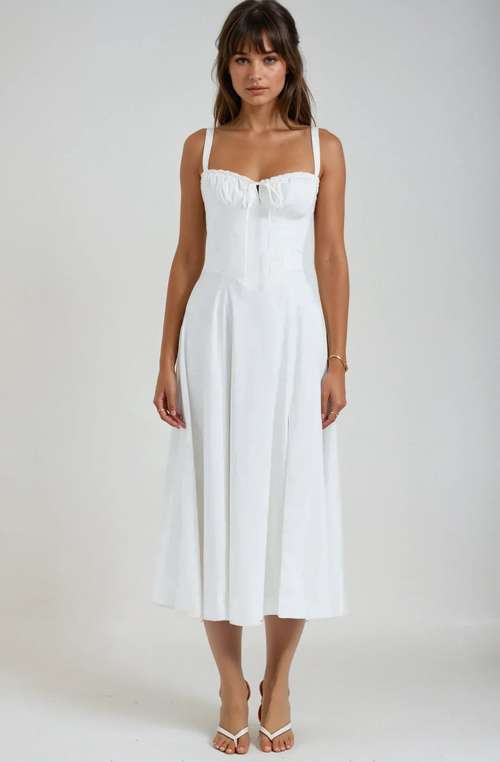 Women’s Elegant Corset A-Line Midi Dress - Catherine