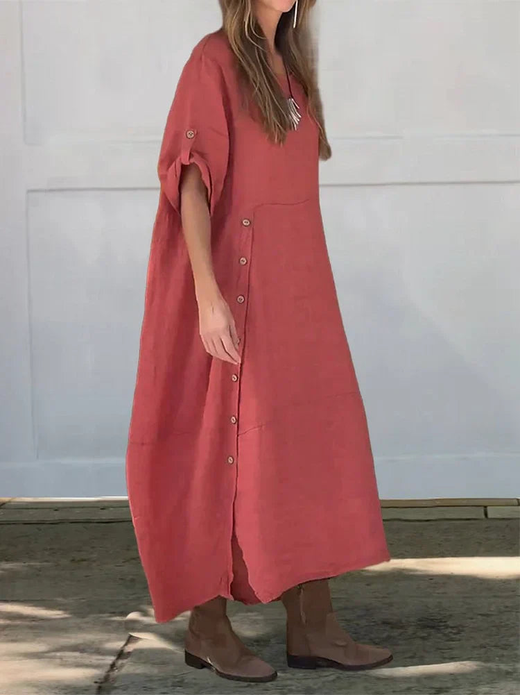  Ladies Casual Midi Blouse Dress - Meah-5