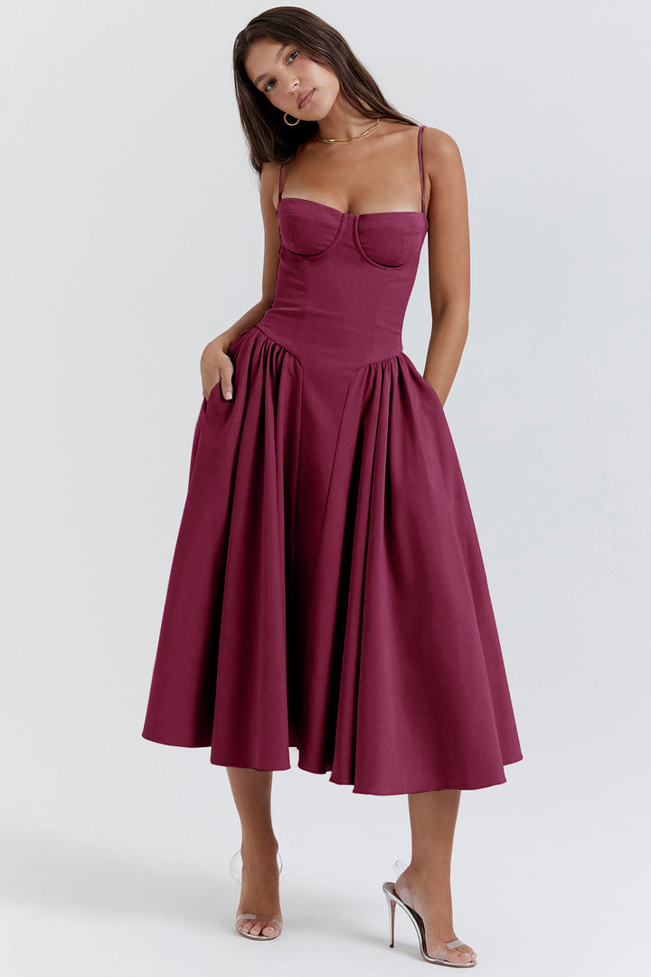 Women’s Elegant Summer Midi Dress - Lina