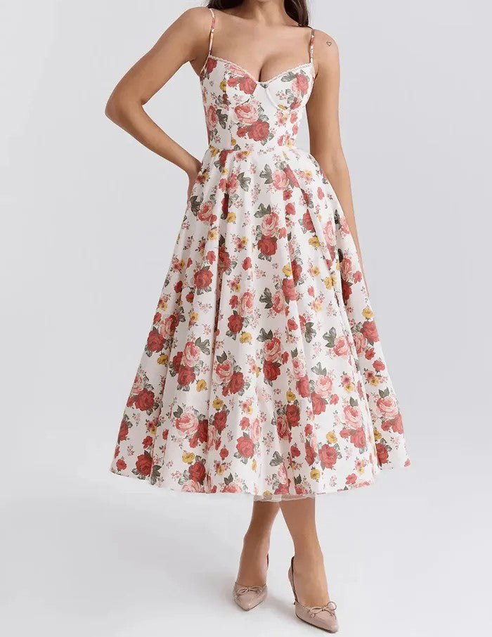 Women's Elegant Casual Midi Dress - Lisa