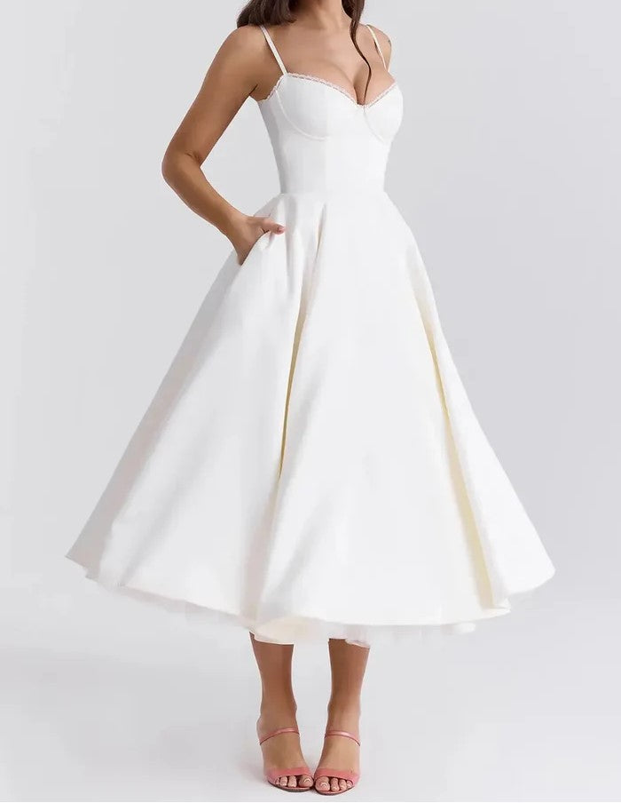 Women's Elegant Casual Midi Dress - Lisa