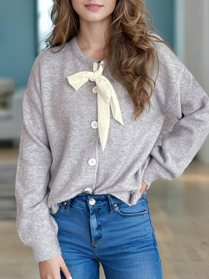 Variant image for Women’s Long Sleeve White Blouse Elegant Knitted Design - Alisa-4