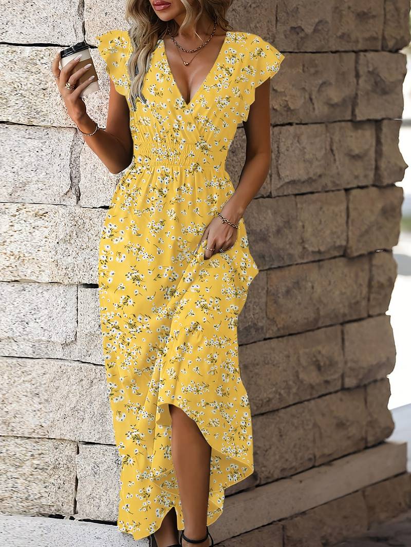 Women's Ruffled Hem Summer Maxi Dress - Juliette