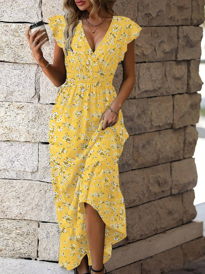 Women's Ruffled Hem Summer Maxi Dress - Juliette