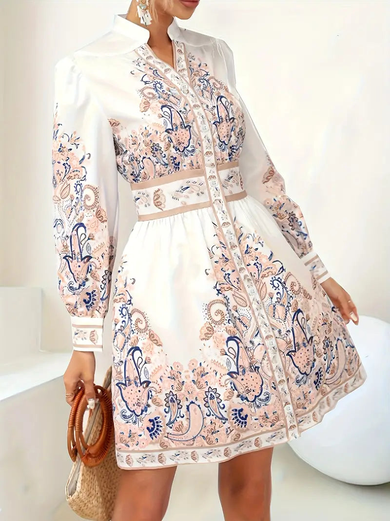 Women's Floral Print Summer Mini Dress - Amelia