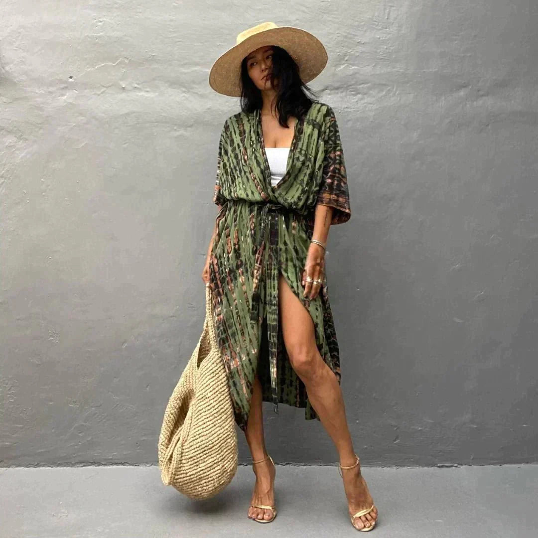 Women’s Floral Print Summer Maxi Dress - Nina