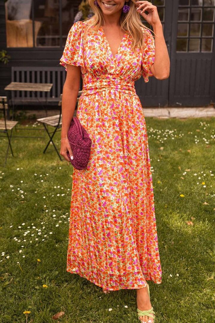 Women’s Long V-Neck Elegant Maxi Dress - Ruth