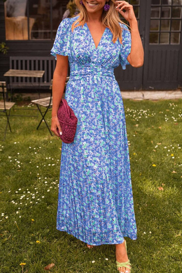 Women’s Long V-Neck Elegant Maxi Dress - Ruth