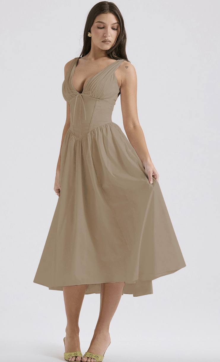 Variant image for Women’s Elegant Midi Dress Slim Fit Design - Nora-6