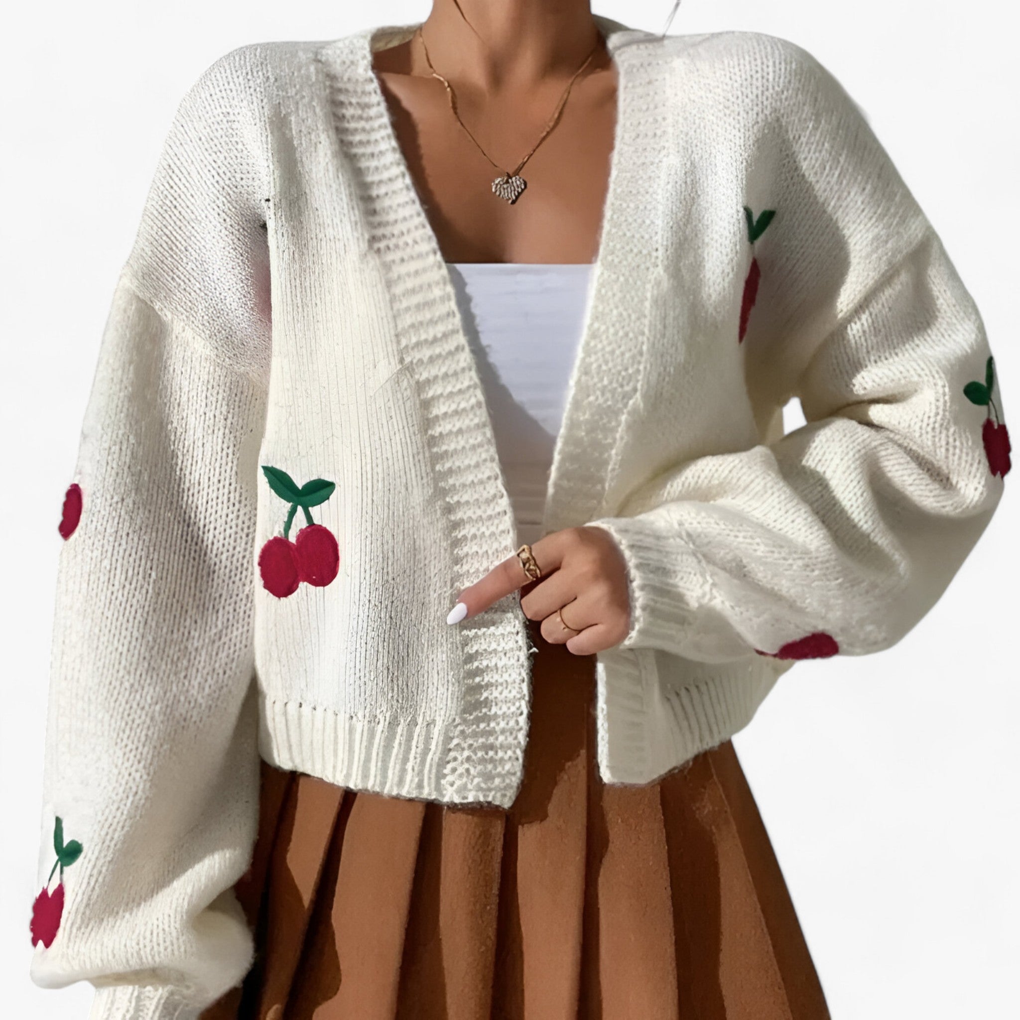Women’s Elegant Embroidered Long Cardigan - Noelani