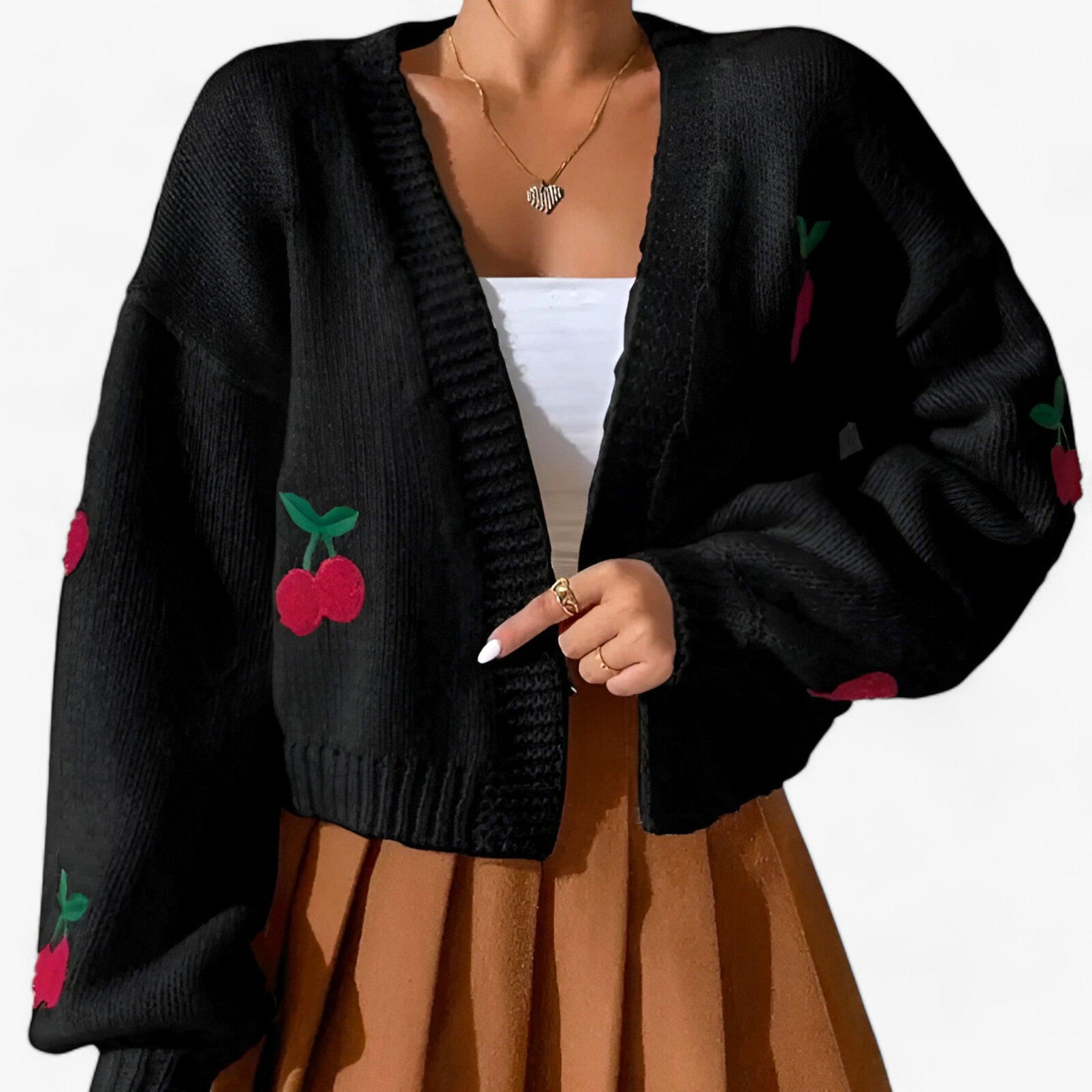 Women’s Elegant Embroidered Long Cardigan - Noelani