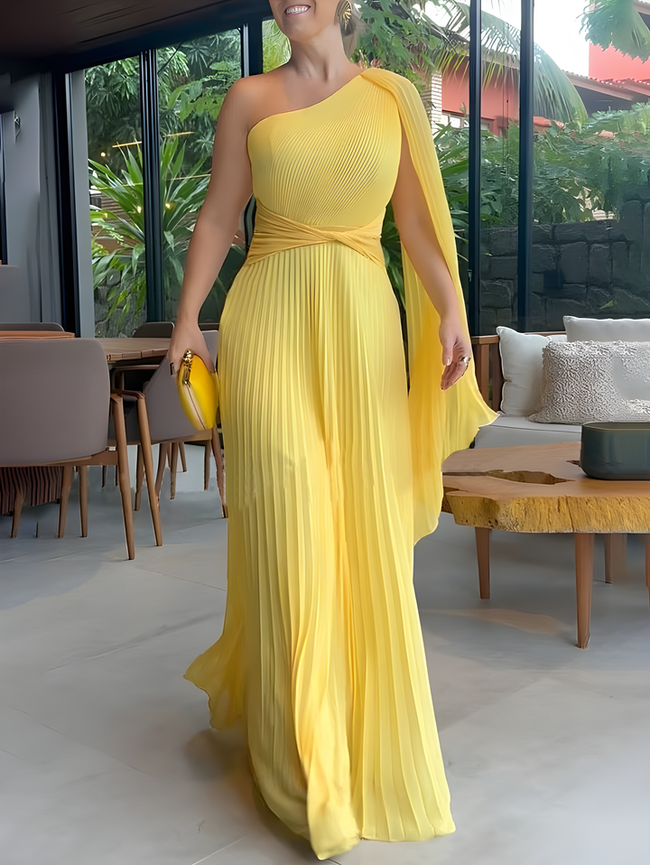 Variant image for Women’s Off-Shoulder Maxi Dress Elegant Pleated Design - Claire-13