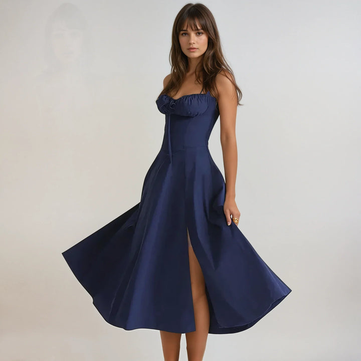 Women’s Elegant Corset A-Line Midi Dress - Catherine