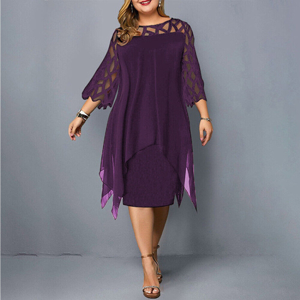 Women’s Elegant Plus Size Midi Dress - Ava