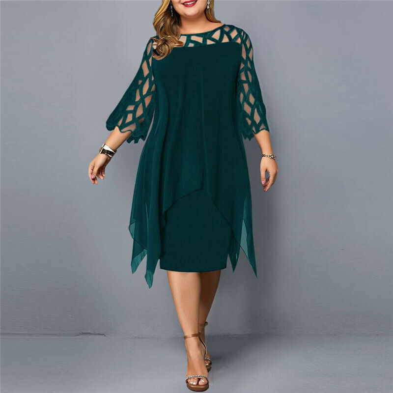 Women’s Elegant Plus Size Midi Dress - Ava