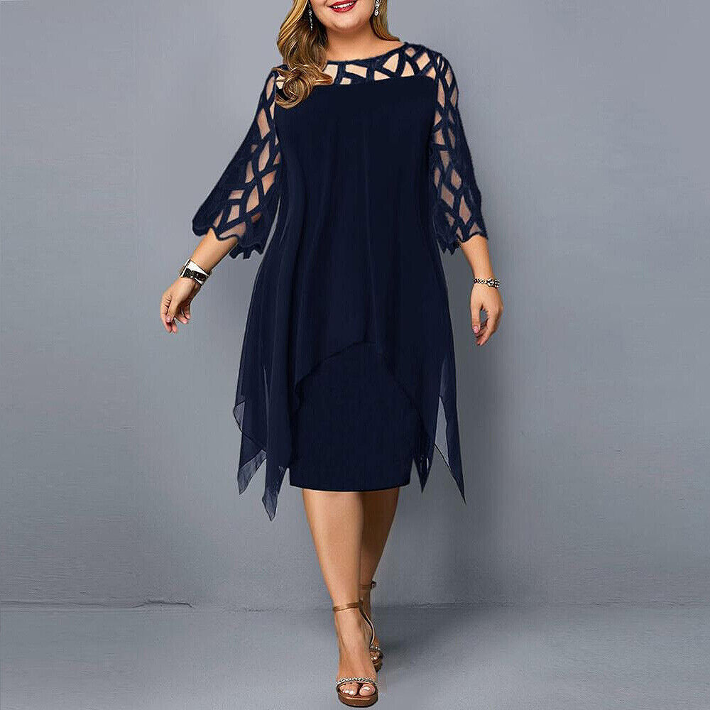 Women’s Elegant Plus Size Midi Dress - Ava