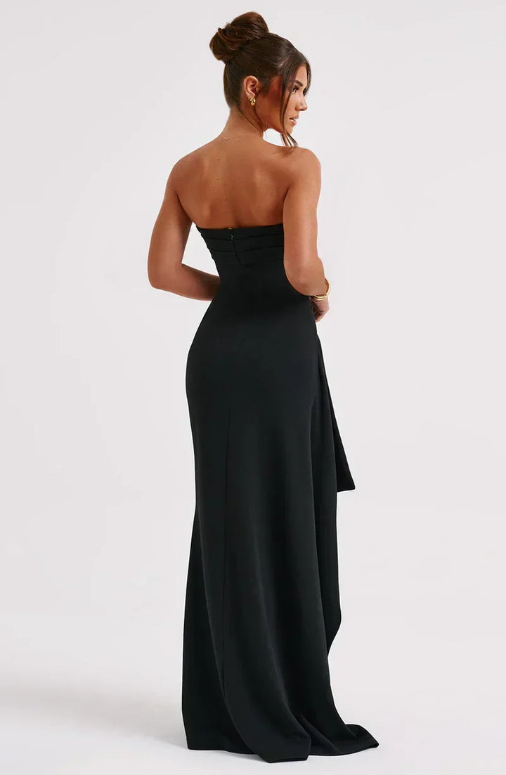 Twisted maxi dress without shoulders | Stella